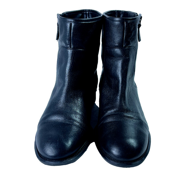 Nine West Boots Womens 9.5M Justthis Ankle Black Leather Buckle Strap Zip Boho - Picture 2 of 14